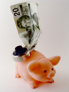 Bills and a Piggy Bank