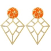 Orange and Gold Earrings (398 x 448)