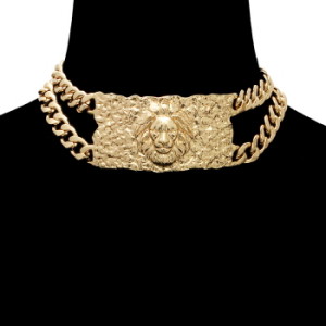 Gold Lion Choker Chain Necklace